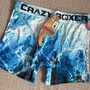 Crazy 8 Blue Wave Shark Week Boxer Briefs, Small, NWT